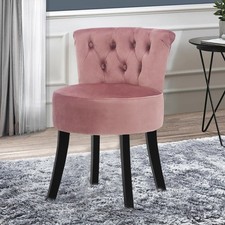 Velvet linen vanity stool - velvet/linen,