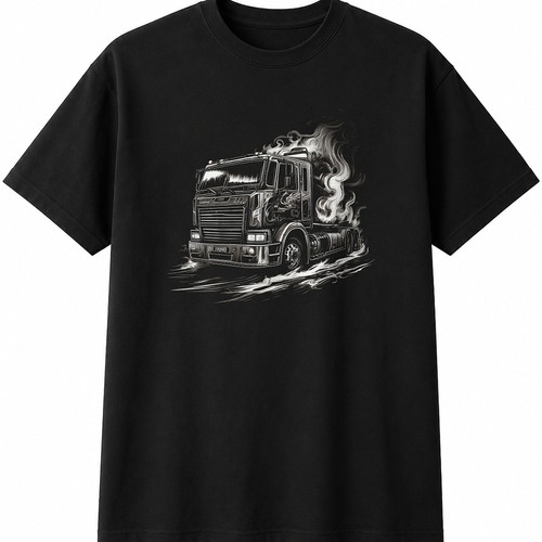 Charcoal hgv lorry flames - hgv,