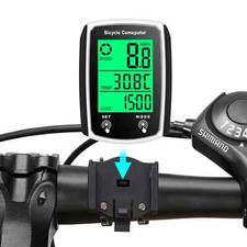 Waterproof Wired LCD Digital Cycle Bike Computer Bicycle Speedometer Odometer UK