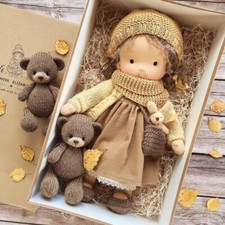 Doll Waldorf Plush Doll Handmade Cotton Play Doll Girls No Box girl gift