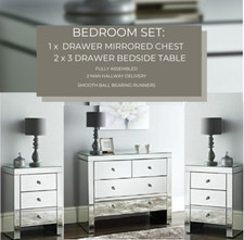 NICHES BEDROOM SET : Chest of Drawers 4 Large Sideboard 2x Bedside Tables