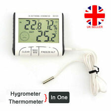 Digital Indoor ℃/℉ Max Min Thermometer Hygrometer Humidity Meter w/ Probe Sensor