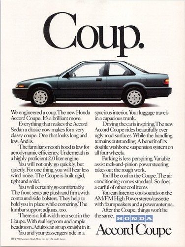 Honda accord coupe - honda, vintage