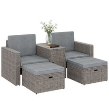 Outsunny 5 Piece Rattan Garden