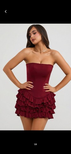 Women burgundy satin - burgundy,