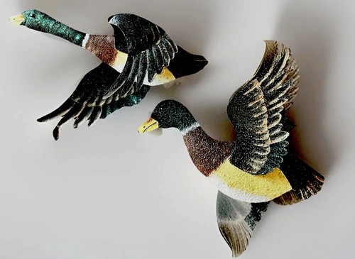 Pair vintage folk art flying - vintage,