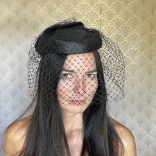 Ladies Black Occasion pillbox