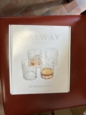 Galway Renmore Irish Crystal D.O.F Set of 4 Clear Tumbler Whiskey Glasses BNIB