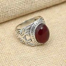 Garnet Gemstone Men's Ring 925
