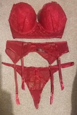 Ann Summers Red Bra, Pants and