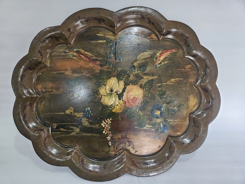 Large victorian toleware tray - large,