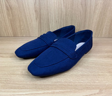 Bonprix Suede Loafers Casual Slip On Shoes Size UK 8 EU 41 Navy Blue