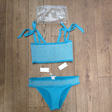 HEIDI KLEIN Bikini smock hipster bottoms L & wide band top L - NEW, UNWORN!