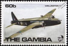 WWII RAF VICKERS WELLINGTON Mk.IC Bomber Aircraft Stamp (1990 Gambia)