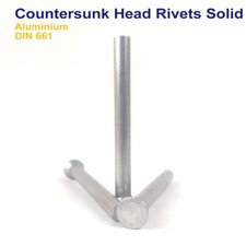 M5 - 5mm SOLID RIVETS COUNTERSUNK HEAD RIVETS ALUMINIUM - DIN 661