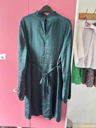 Ladies satin emerald green - ladies,