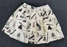 Pixie Rose, Women's White Skirt Ole English Print Size UK 14 NEW Without Tags