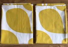 2 Pillowcases Handcrafted W/ New Orla Kiely Wallflower Yellow Cotton Percale New