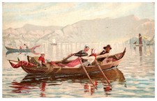 Vintage Postcard Italian lake