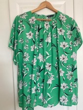 Ladies M&S Green Mix top size