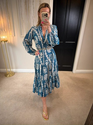 Zara blue oversized tiered - zara,
