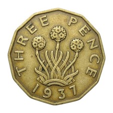 1937 UK Threepence 3d George