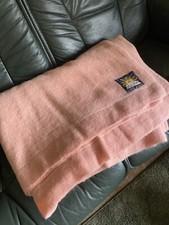 Vintage Moderna Sole Mio Thick Blanket In Dusty Pink 100% Wool 86”x 95”