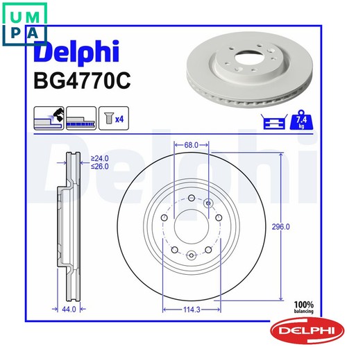Brake disc bg4770c - 2x, for