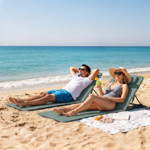 Foldable sun loungers set - loungers, of