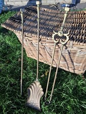 Brass Fire irons Companion Fireside set Antique Vintage