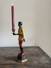 Early to Mid 20th Century Venetian Cast Bronze Blackamoor Candlestick 36cm