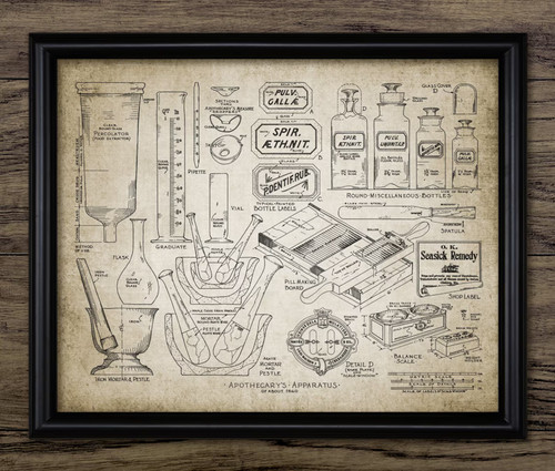 Vintage apothecary equipment - apothecary,
