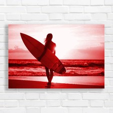 Surfer Girl Silhouette At