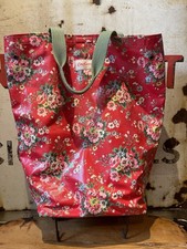 Cath Kidston Shopping Trolley Bag Blue Polka Dot Oilcloth Two Wheel Pull Along