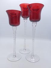 Ruby red glass candle - ruby,