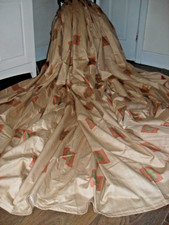 HUGE HEAVYWEIGHT CURTAINS GOLD BESPOKE 100% COTTON 156" x 85" EXTRA WIDE