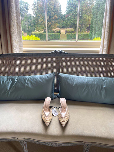Zara beige beaded pointed - pointed, toe