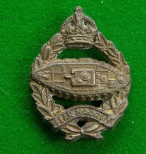 Original WW2 Tank Corps Plastic Cap Badge - One Tang Missing