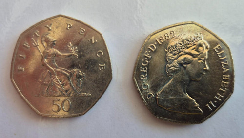1982 fifty pence - fifty, large