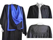 Graduation Gown And Full Hood Set University Bachelor Academic Fluted Adult Robe