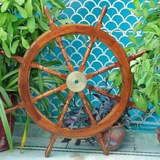 36 Inch Antique Teak Brass
