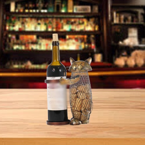 Wine rack home decor - rack, cat