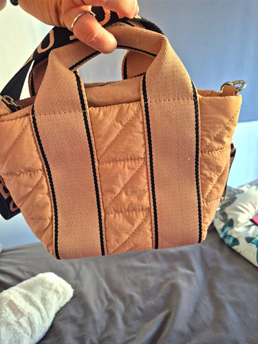 Zara beige quilted small mini - beige,