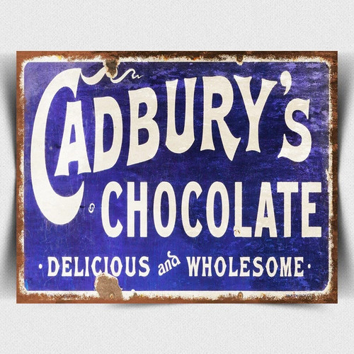 Cadburys chocolate metal - metal, sign