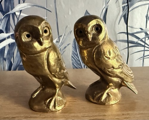 Vintage brass owl figurines - vintage,