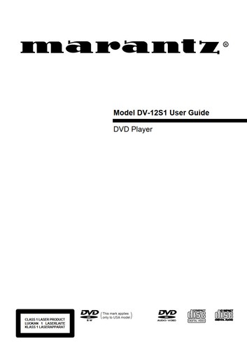 Marantz 12s1 dvd player - marantz, dv-12s1