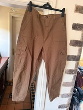 Brown Barrel Leg Denim Trousers TU Size 14