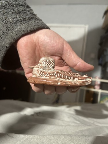 Pottery duck figurine - pottery,