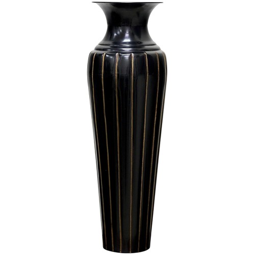 Stylish embossed metal vase - stylish,