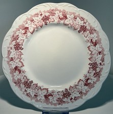 Six x English Staffordshire Grape Vine Dinner Plate25cm/ 10” Red  J & G Meakin